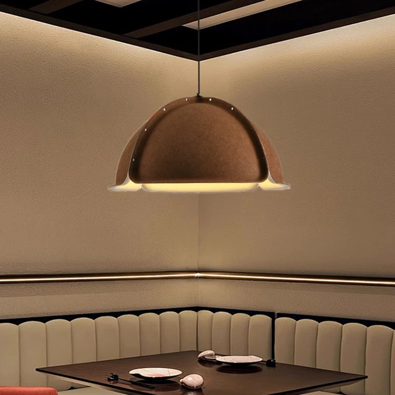 Modern Creative Felt Hat Pendant Lamps Noise-Reducing Sound-absorbing Design for Office Restaurant Living Room Home Decor Lights