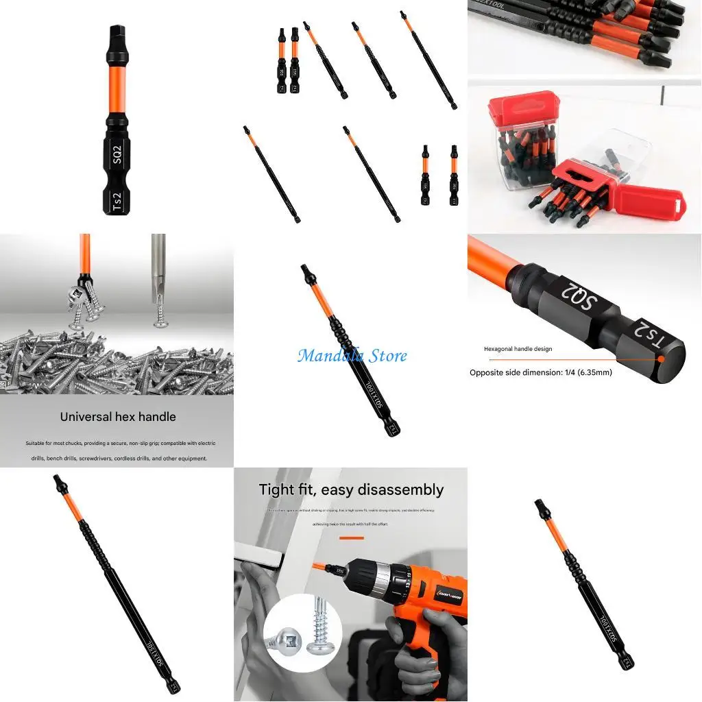 

U2JC Precise Screwdriver Bits Anti Torques Waist Design Hardened Alloy Steel 50-150mm Multiple Sizes For Drilling