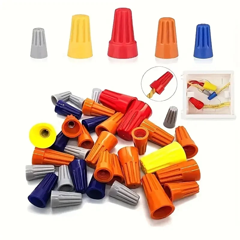 40PCS boxed fast connector set, rotary transform spring cover terminal, electrical equipment connector, stainless steel spring +