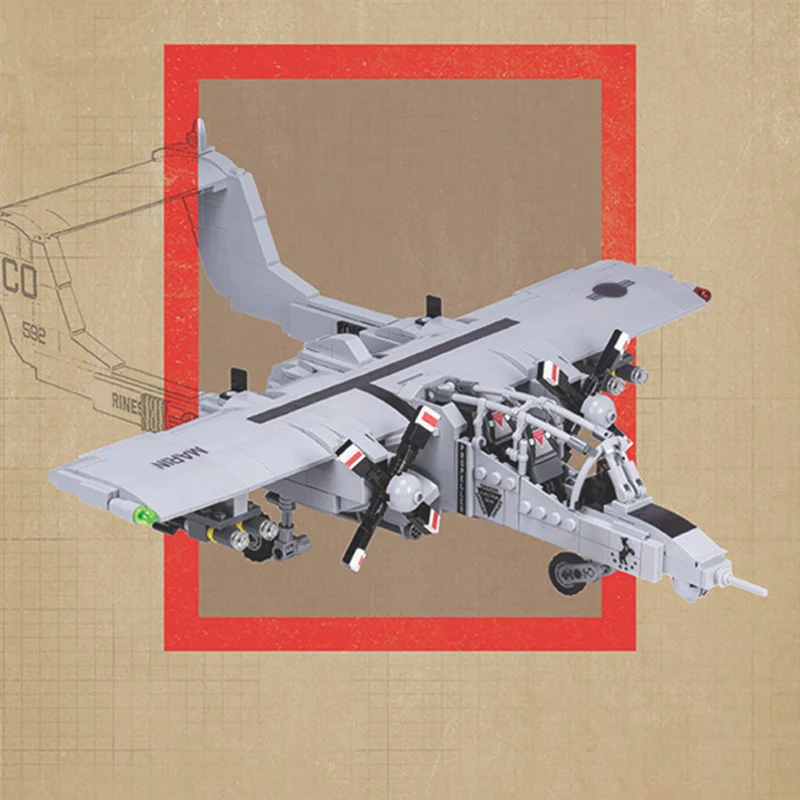 OV-10G Observation Attack Plane Model MOC Building Bricks War Equipment Modular Technology Gifts Holiday Assemble Children Toys