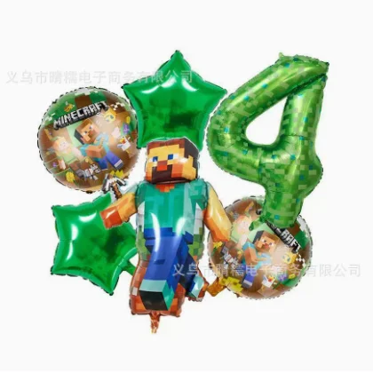 Nieuwe My World Digitale Ballon Verjaardagsparty Decoratie Set - Steve Ballonpak Voor Kinderen