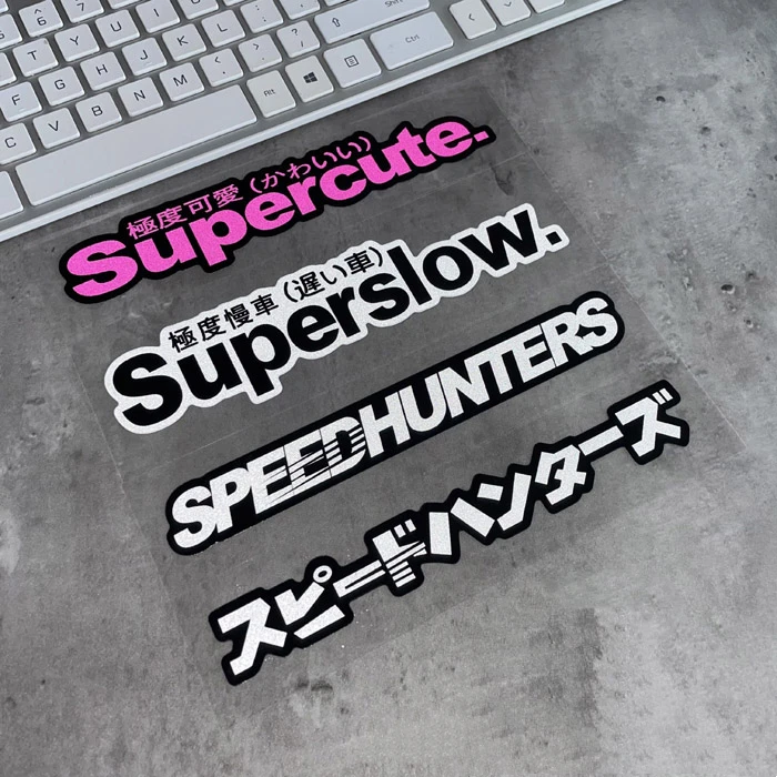 Japanese Style Car Stickers for Superslow Cute Speedhunters Bicycle Motor Fuel Tank Body Decoration JDM Decal Waterproof