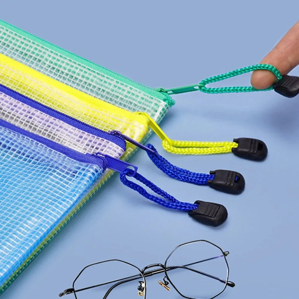 

5 шт. сетчатых пакетов на молнии для документов, прозрачных, водонепроницаемых, для сортировки и хранения, для студентов