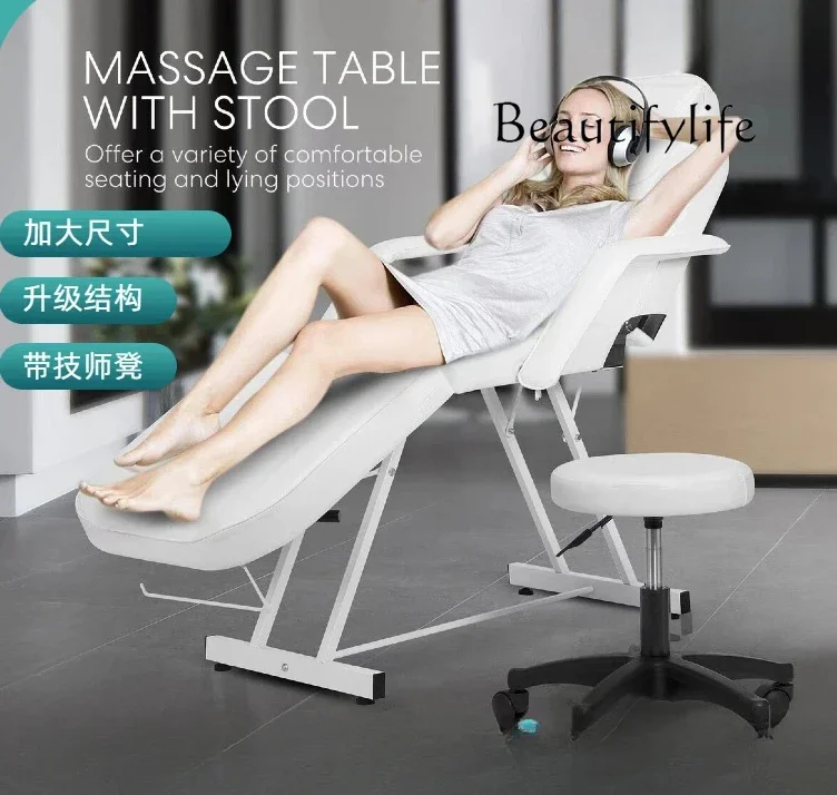 Beauty massage bed three fold massage chair beauty chair with hole adjustable massage chair