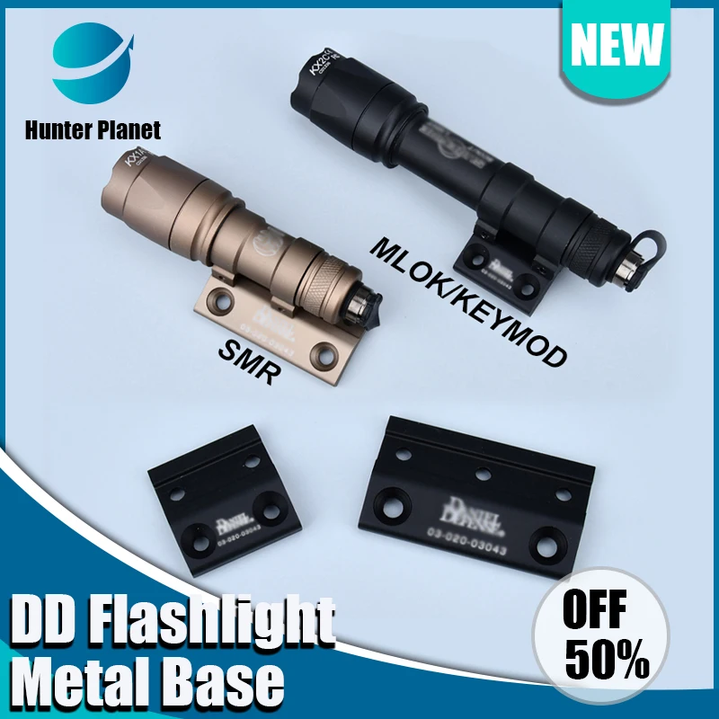 

Tactical Airsoft DD Metal Base Fit Surefir M300 M600 Flashlight Keymod MLOK SMR Mount Weapon Hunting Light Mount Accessories