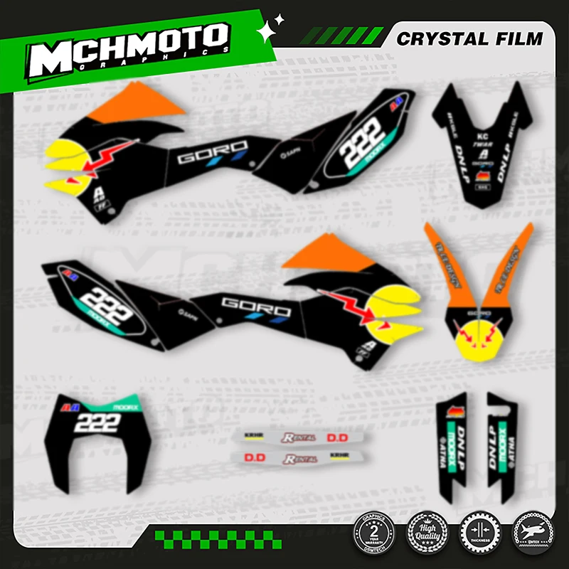 

MCHMFG Motocross Graphics Plastic Background Decals Stickers Kits For KTM SMC-R 690 2012-2018 Number Name Custom