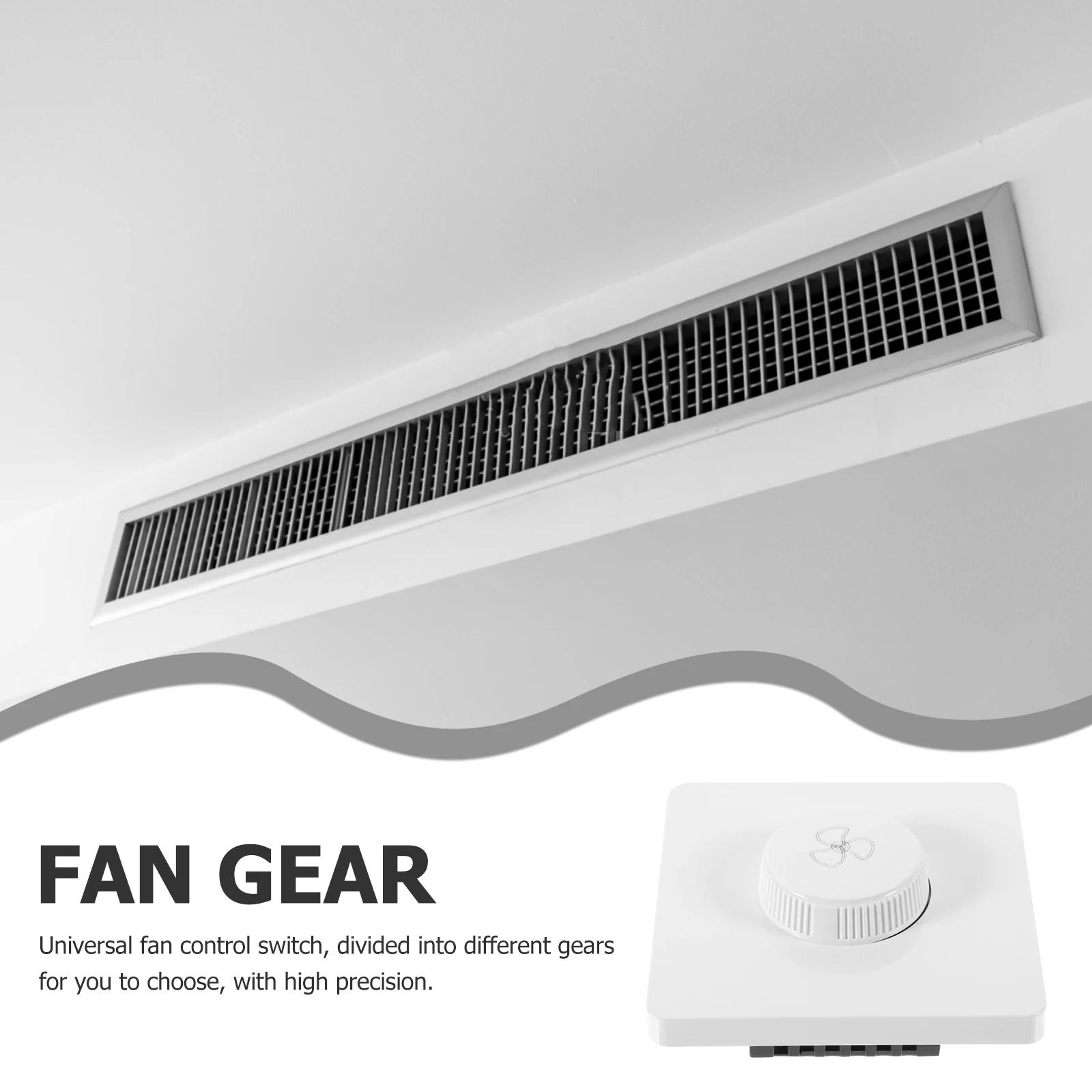 

2pcs Wall Mount Speed Control Panel for Ceiling Fan White Flame Retardant Plastic Compact Design High Precision Adjustable Gear