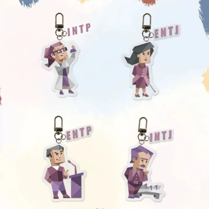 

MBTI Cartoon Character Acrylic Keychain 16 Kind Of ESFP Pendant ESTP ENTJ Decoration Creative Cartoon Accessories ISFP ISTP INTP
