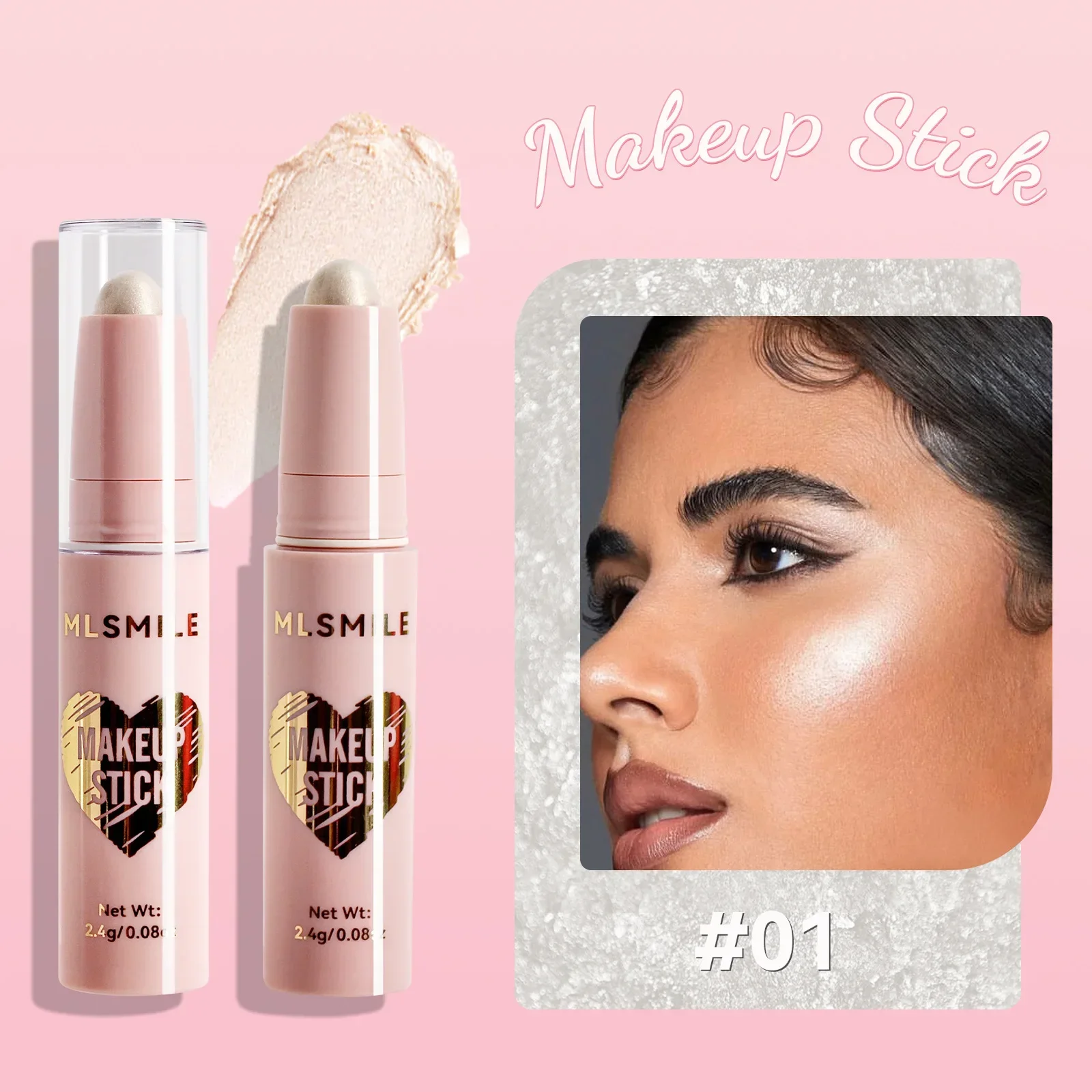 8 สี High GLOSS Pearl Contouring Stick Face Brightening Sleeper Silkworm ปากกาสามมิติ Face Contour SHADOW