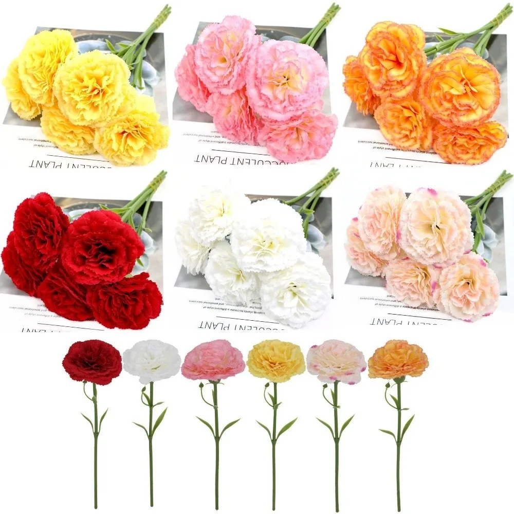 

1pc Fashion Silk Artificial Carnation Flowers DIY Floral Soft Simulation Flowers Realistic Home Decoration Photography Props