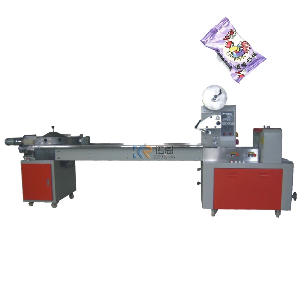 Máquina Horizontal automática para embalaje de alimentos, embalaje para galletas, pastel, pan, dulces, Chocolate, Bar, almohada de envoltura