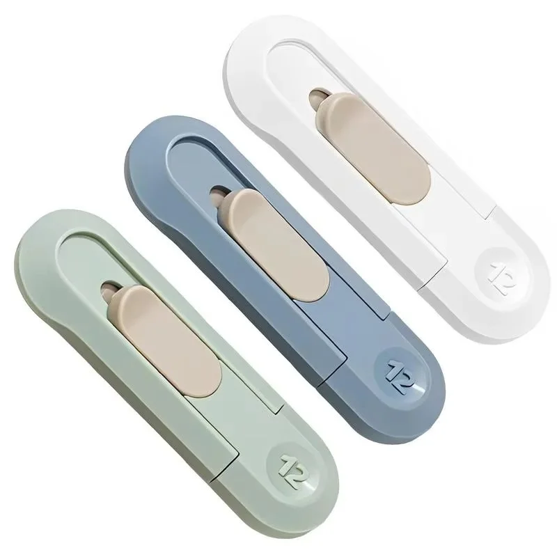 4 Colors Portable Mini Paper Cutter High Quality Artwork Knife Automatic Rebound Box Opener Pocket Cutter For Home Office Tool