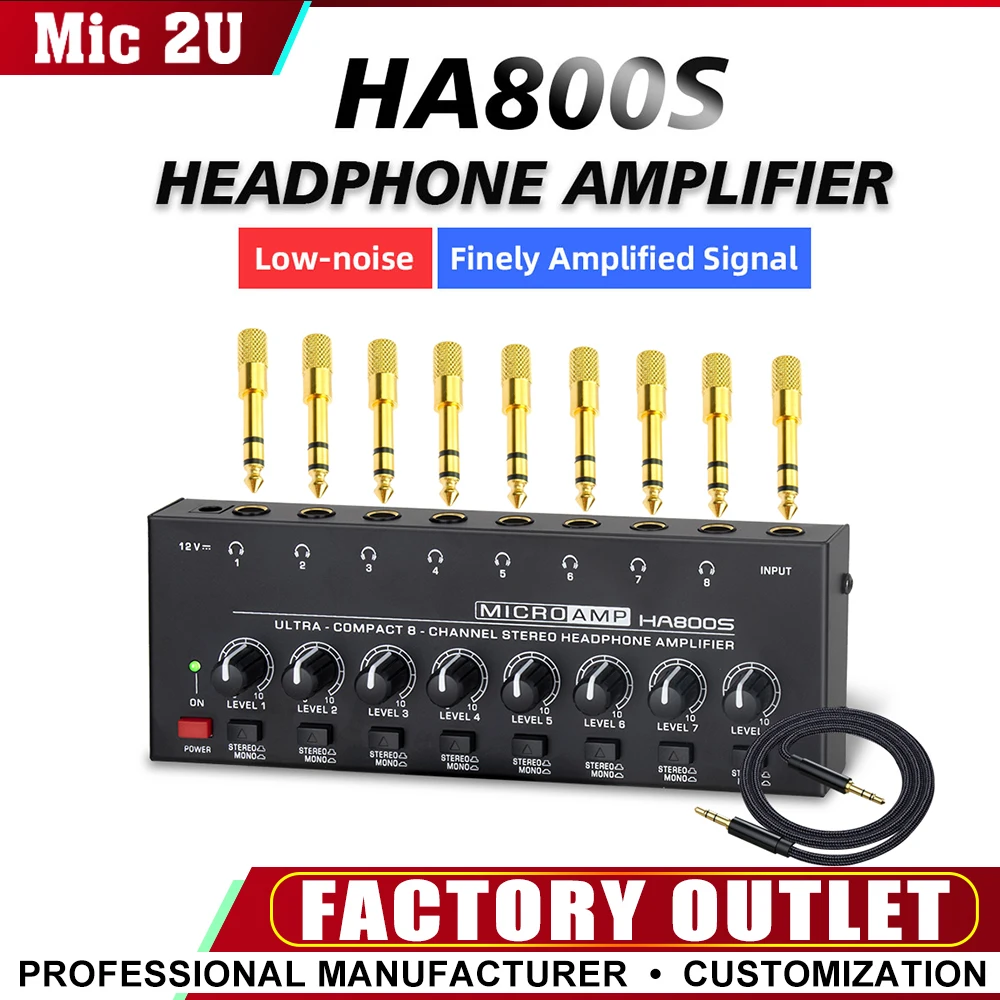

Усилители для наушников HA800S Стерео/монопереключающий ультракомпактный аудио мини-усилитель с мощностью Модернизированный усилитель 8-канальный