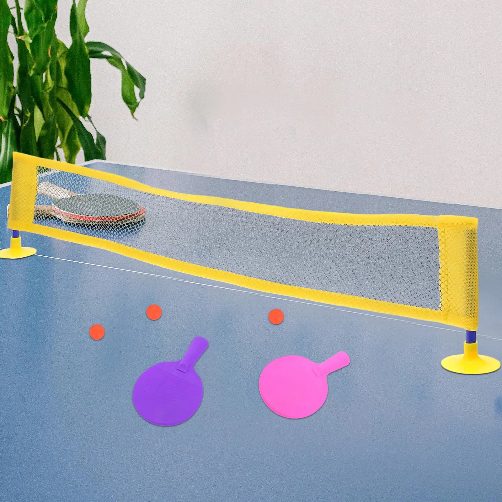 

1Set Mini Ping Pong Racket Set Portable Tabletop Game for Adults Compact Design Easy Storage Indoor Outdoor