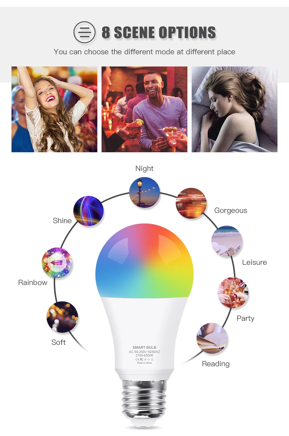 Zigbee E27 LED-Glühbirne Alexa Smart LED-Lampe RGB CW WW LED-Lampen funktionieren mit Smart App Home Assistant Z2M Google Zigbee 3.0 Hub – Detail 8