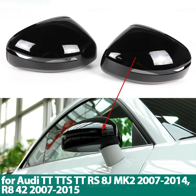 Stylish Carbon Fiber Pattern Black Side Mirror cover Caps for Audi TT TTS TT RS 8J MK2 2007-2014 R8 42 2007-2015