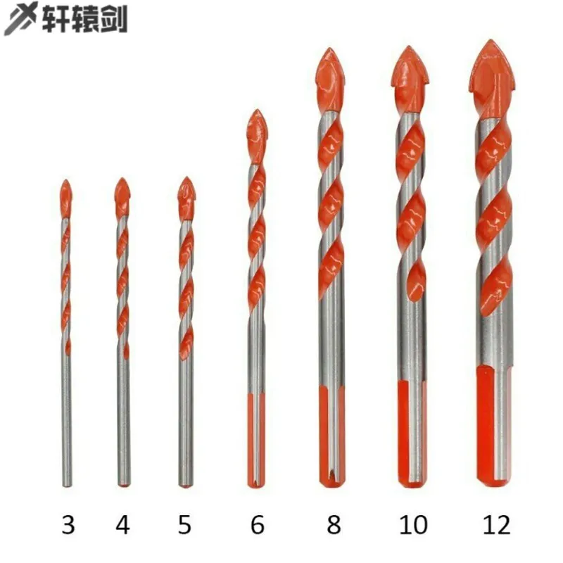 5PCS 12*160 12mm Overlord Drill Multi-function Drill Glass Tile Cement Wall Twist Drill Tile Concrete Drilling Bit