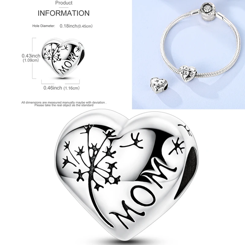 925 Sterling Silber Charm Herz Elefant Baum Reise-Perlenanhänger Passend für Europäische Armbänder DIY Damenschmuck Geschenk 2026 – Detail 27