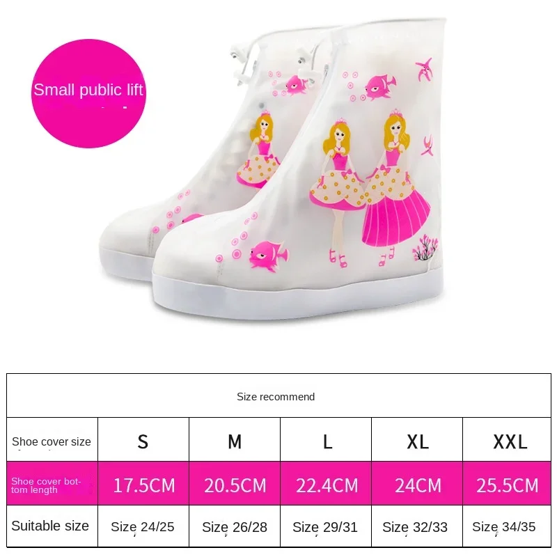 New Child Rainy Day Rainproof Cartoon Foot Cover Waterproof Boy Girl Rain Boot Covers Anti-slip Thickened Kids Baby Shoe Cover