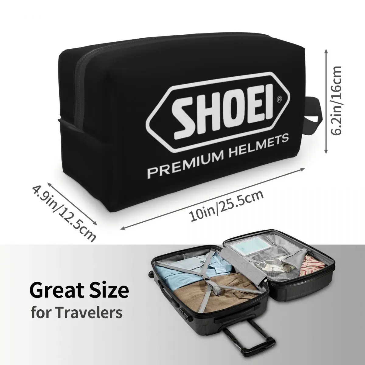 Shoei Motorcycle Helmets Makeup Bag Cosmetic Organizer Storage Dopp Kit Toiletry Cosmetic Bag for Women Beauty Travel