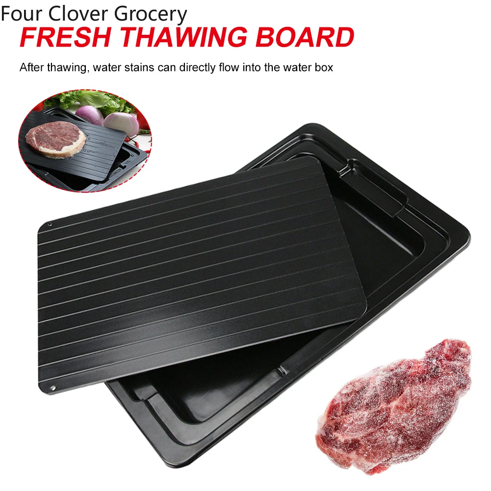 1 Set Fast Defrosting Tray with Water Container Frozen Meat Defrost Food Thawing Plate Board Kitchen Gadget  Accessories