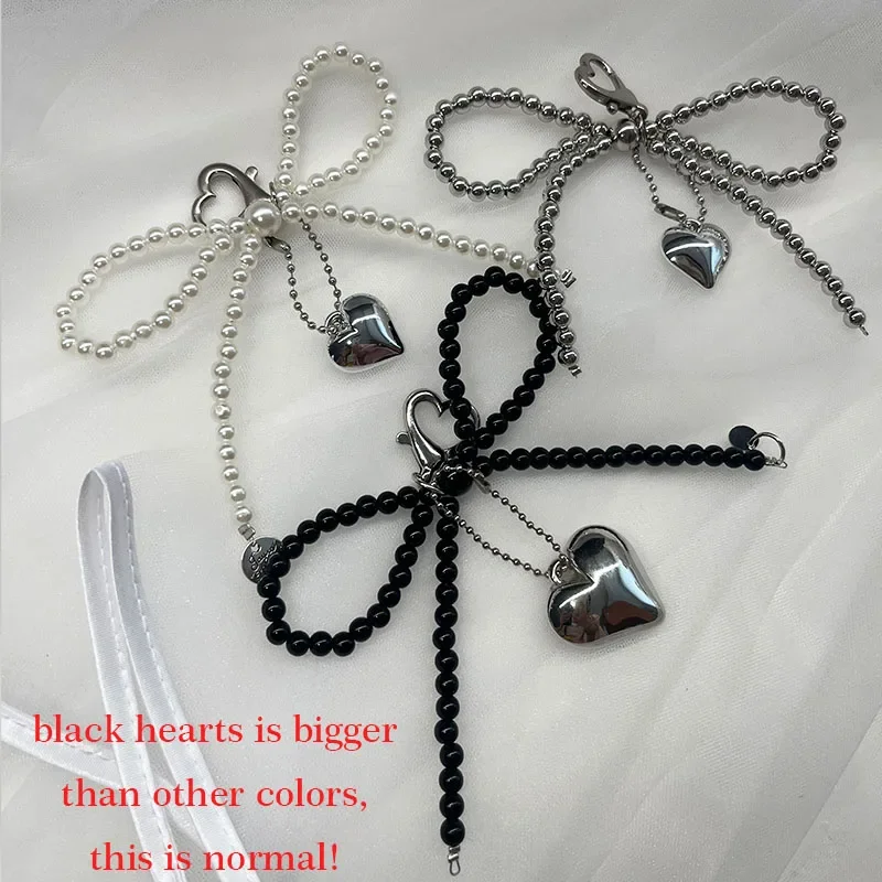 Korea Pearl Shoe Buckle Bow Pendant Pearl String Shoes Accessories Cute Beaded Bag Pendant Key Chain Sweet Shoe Decoration