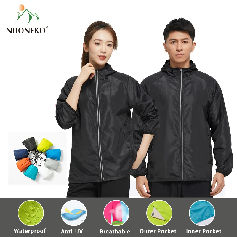 

NUONEKO 7XL Outdoor Sport Jacket Men Women Hiking Camping Trekking Quick Dry Windbreaker Sun-Protective Waterproof Rain Coat