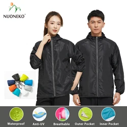 Nuoneko 7XL Outdoor Sport Jas Mannen Vrouwen Wandelen Camping Trekking Quick Dry Windjack Zon-Beschermende Waterdichte Regenjas