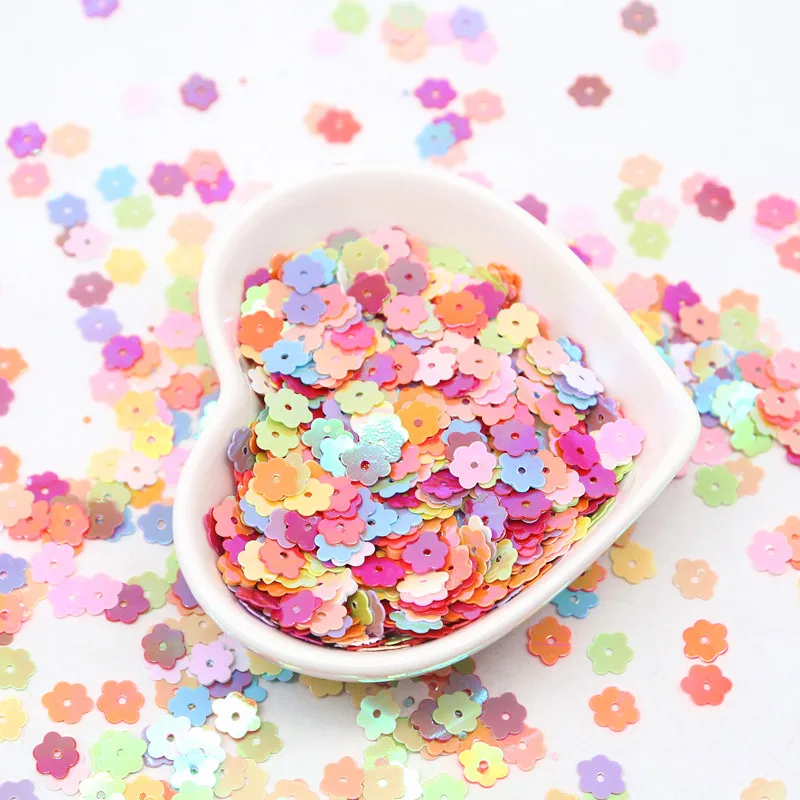 Flower Sequins 6mm Flat PVC Paillettes Loose Lentejuelas for Needlework Craft Sewing Fittings Costume Jewelry 10g/lot