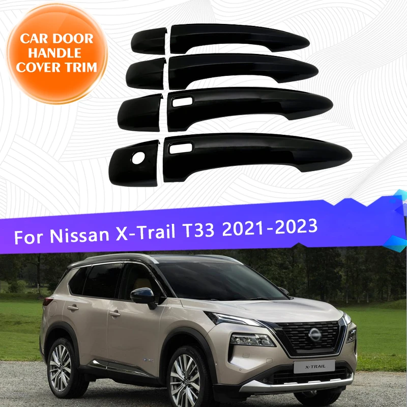 

For Nissan X-Trail T33 2021 2022 2023 Car Door Handle Cover Trim Scratch Black Chromium Styling Car Accessories Exterior Parts