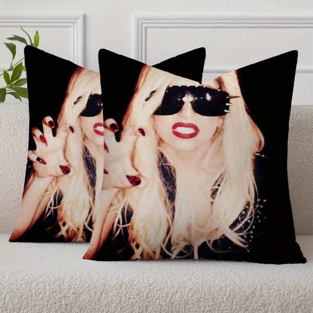 Customize A Black Polyester Decorative Pillowcase with a Gaga Theme, Featuring a Zipper Closure - Modern Style, Machine Washable