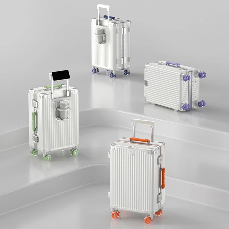 Bagagem de mão compacta de 20 polegadas Mala de carrinho com estrutura de alumínio de grande capacidade de 26 polegadas para homens e mulheres mala de viagem