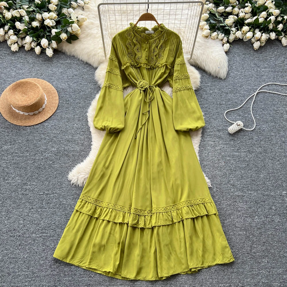 Chic vintage Sexy Spliced Elegant Fairy Summer  Women Boho Sundress women clothing Long dress