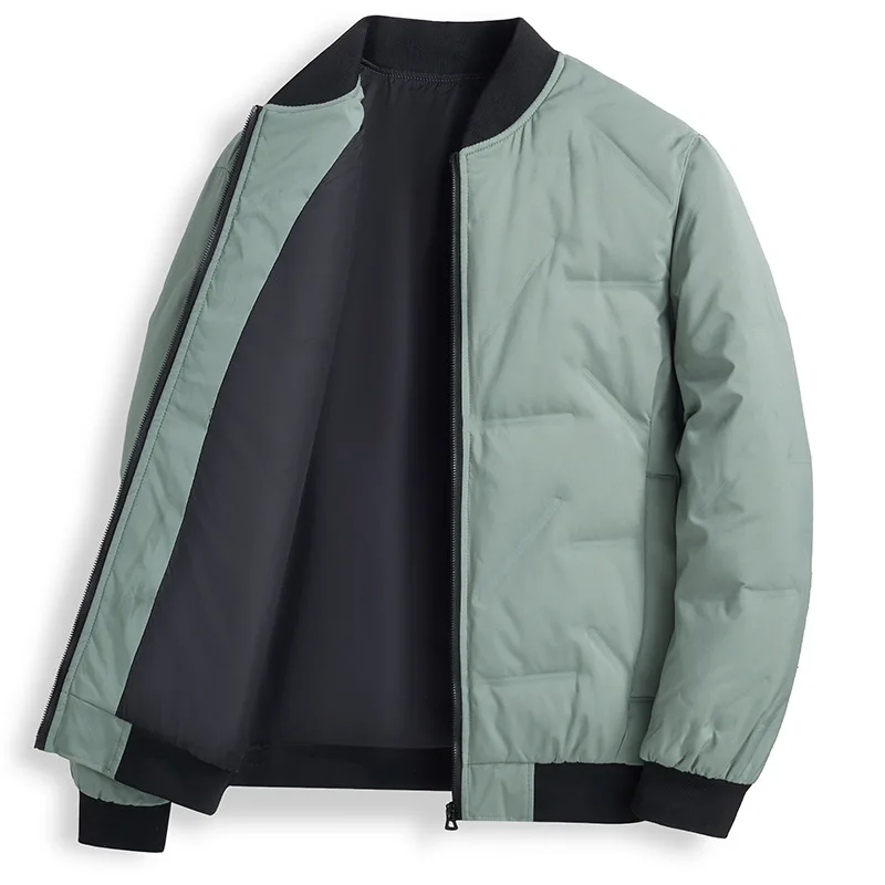 2025 Men Down Jacket Winter Fashion Thicken Cold-proof Stand Collar Male Outerwear Long Sleeve Zipper Business Casual Man Coat