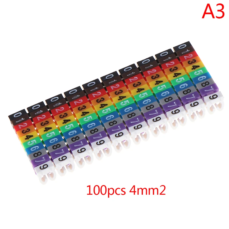 100Pcs/150Pcs Cable Markers Colourful C-Type Marker Number Tag Label For 2-3mm Wire Conspicuous And Easy To Identify