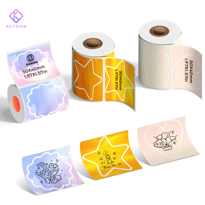 

KAYSION 3 Roll 2in Sticker Self-Adhesive Thermal Adhesive Label Roll Compatible for Phomemo M110 M220 M200 E210 P50 P1 SK58 SK20