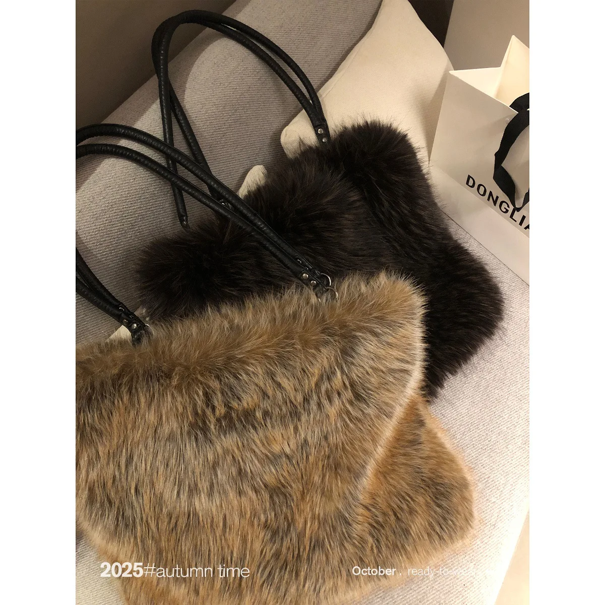

Fluffy Plush Tote Women Bag NEW Winter Soft Warm Faux Fur Bags for Women Handbags Large Capacity Shoulder Bag NEW Shopper Purses