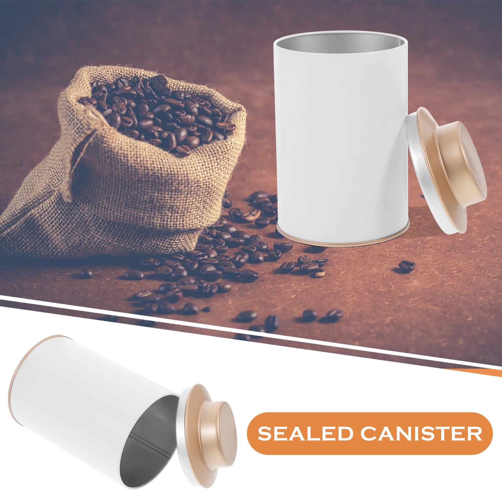 

Round Tea Jar Gift Box Airtight Tinplate Storage Canister Coffee Bean Candy Salt Sugar Pepper Metal Container Kitchen