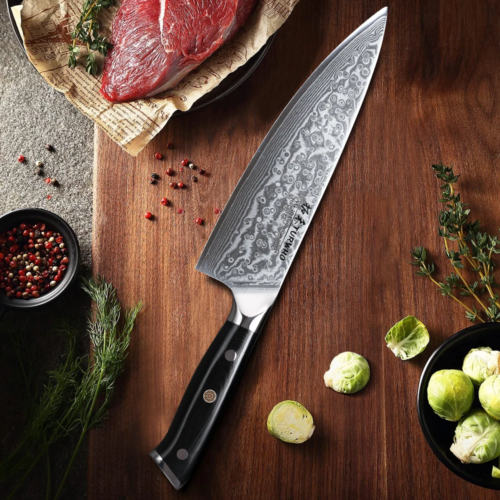 TURWHO 8 Inch Japanese Chef Knife 67 Layer Damascus Steel Professional Sharp Slicing Knife Meat Fish Cooking Kitchen Accessories