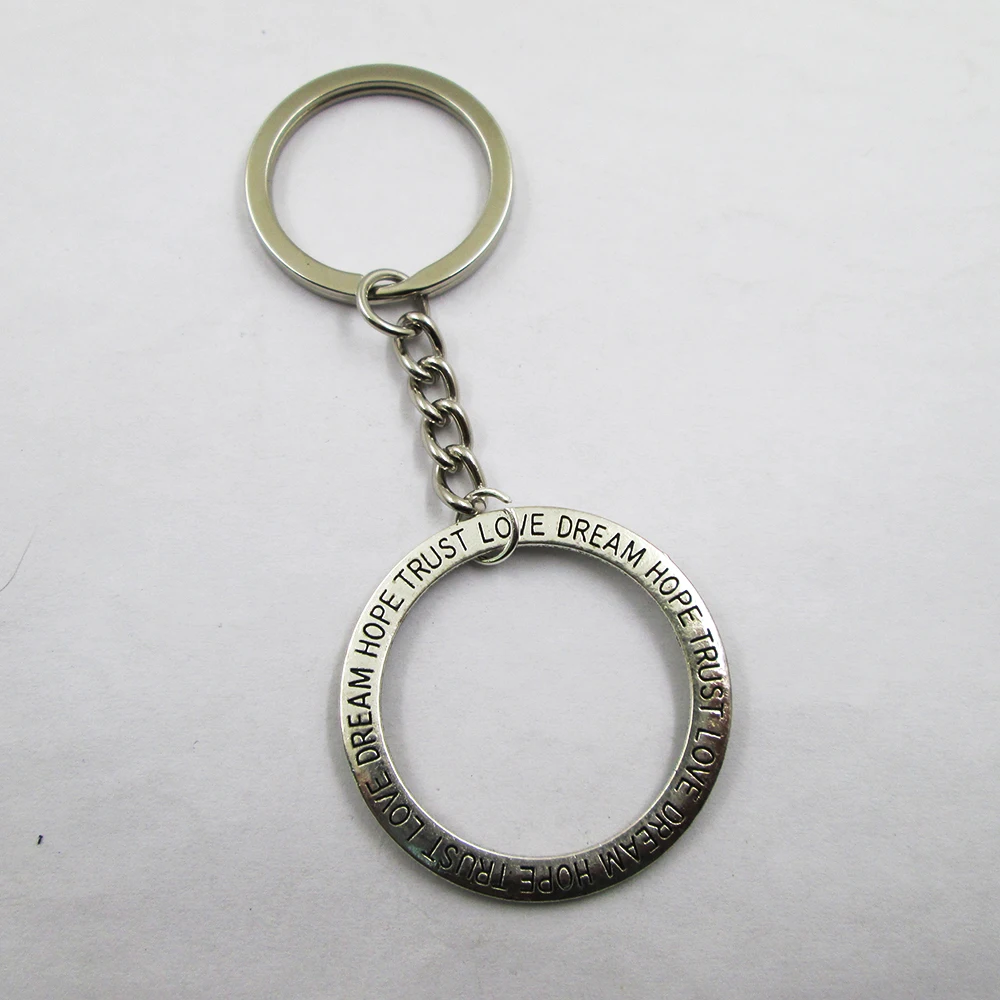 Брелок с подвеской «Hope.Trust.Love.Dream Circle», 36 мм, 3 шт./лот