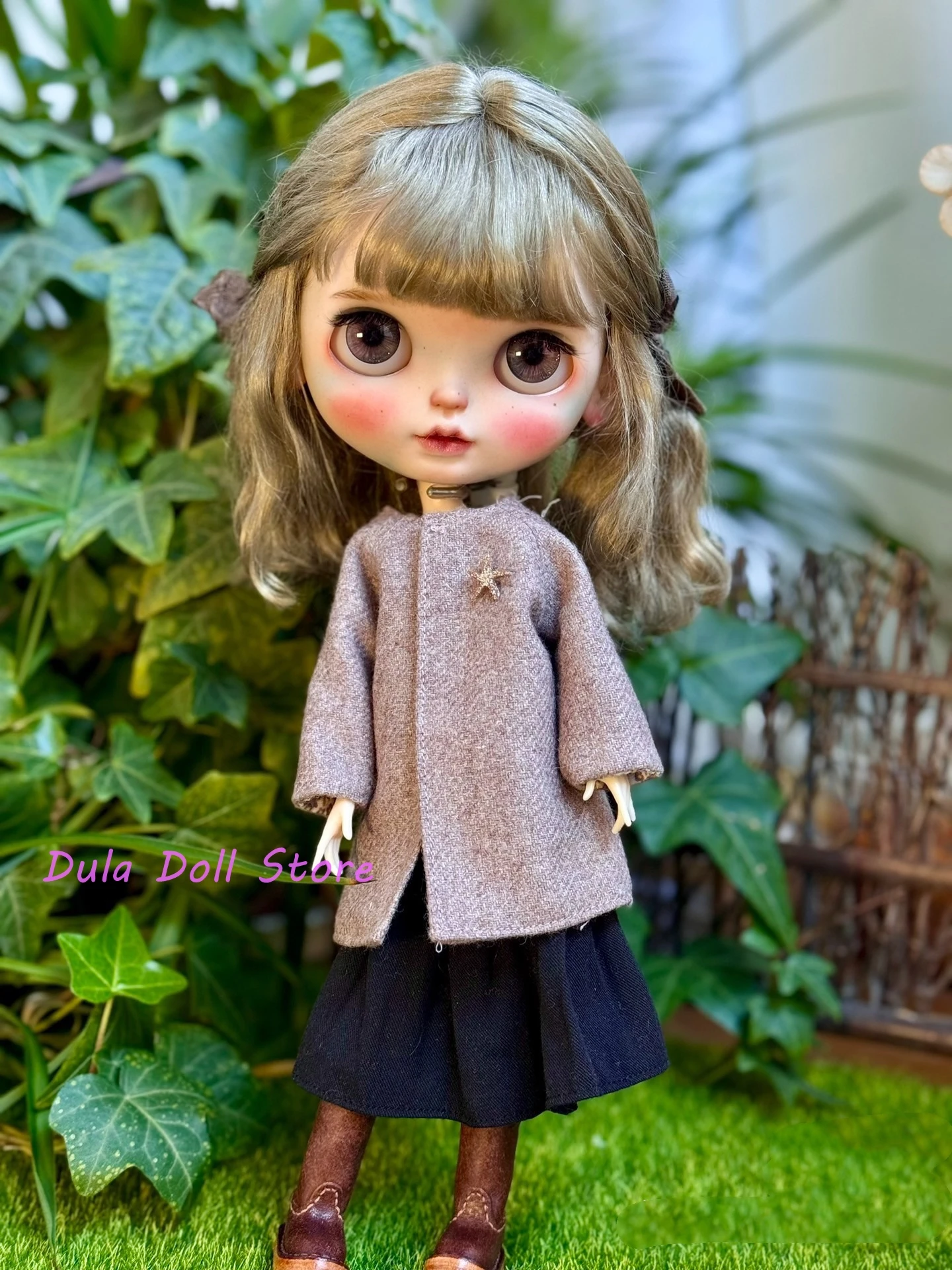 

Одежда для кукол Dula, платье, шерстяная куртка, комплект, юбка Blythe Qbaby ob24 ob22 Azone Licca ICY