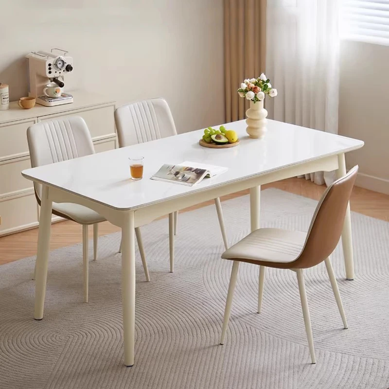 For Children Modern Dining Table Luxury Space Saving Rest Aurantcoffee Dining Makeup Reception Mesas De Jantar Home Furniture