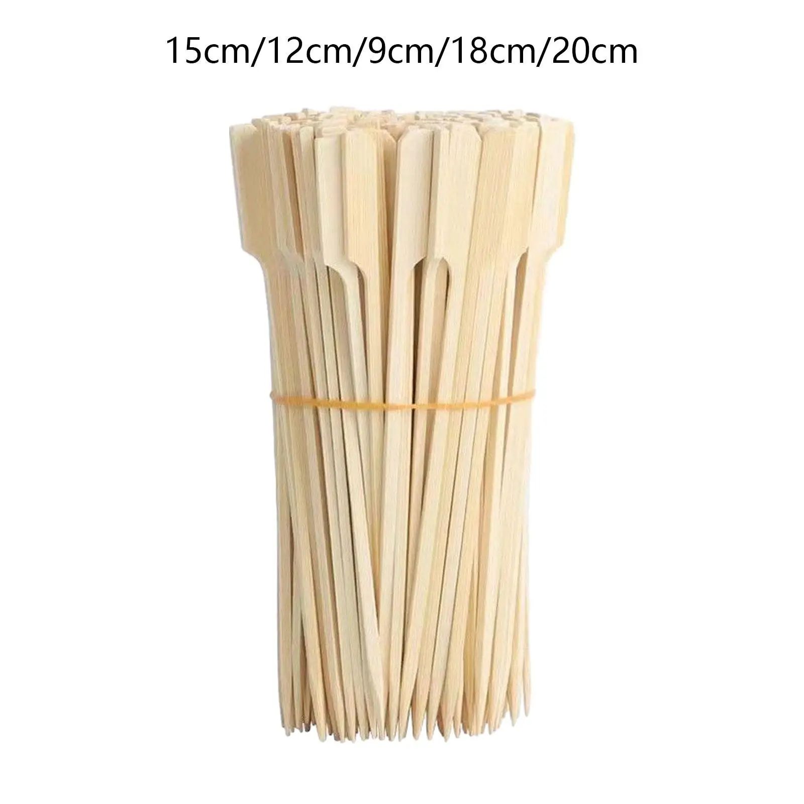 100x Bamboo Skewers Barbecue Skewers BBQ Smooth Thicked Disposable Appetizers Skewers for Camping Party Sausage Meat Campfire