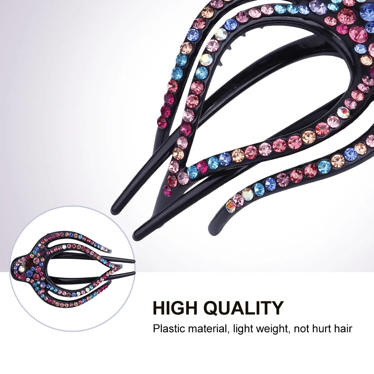 

5pcs Crystal Hairpins Bang Clips Rhinestone Hair Clips Barrettes For Women Girls Elegant Durable Shiny Retro Hair Accessories