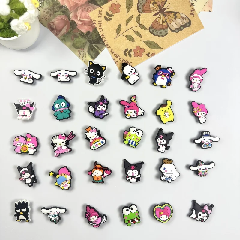 

Hot selling Sanrio decorative buckle set DIY shoe flower accessories waterproof and rust-proof shoe spike shoe buckles
