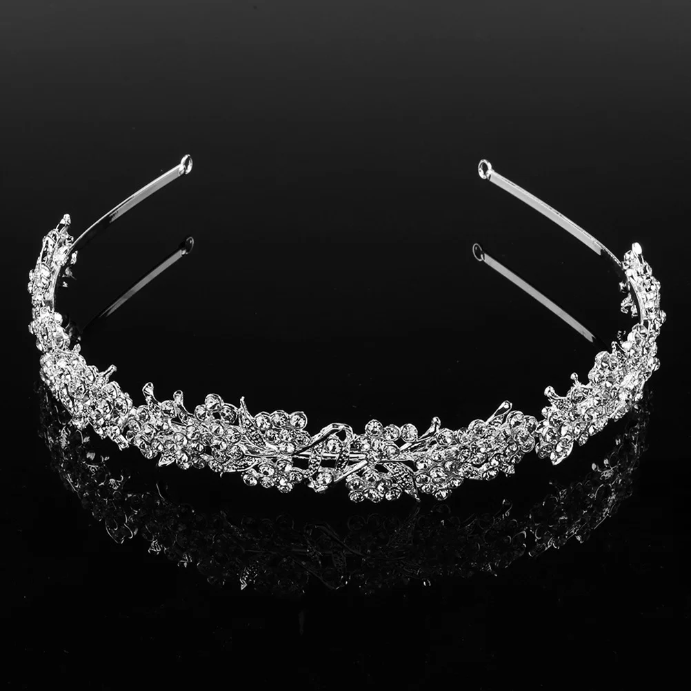 

1Pcs Elegant Alloy Flower Headwear Unique Craft Wedding Crown Bridal Tiara Special Occasions Prom Anniversary Gifts Silver
