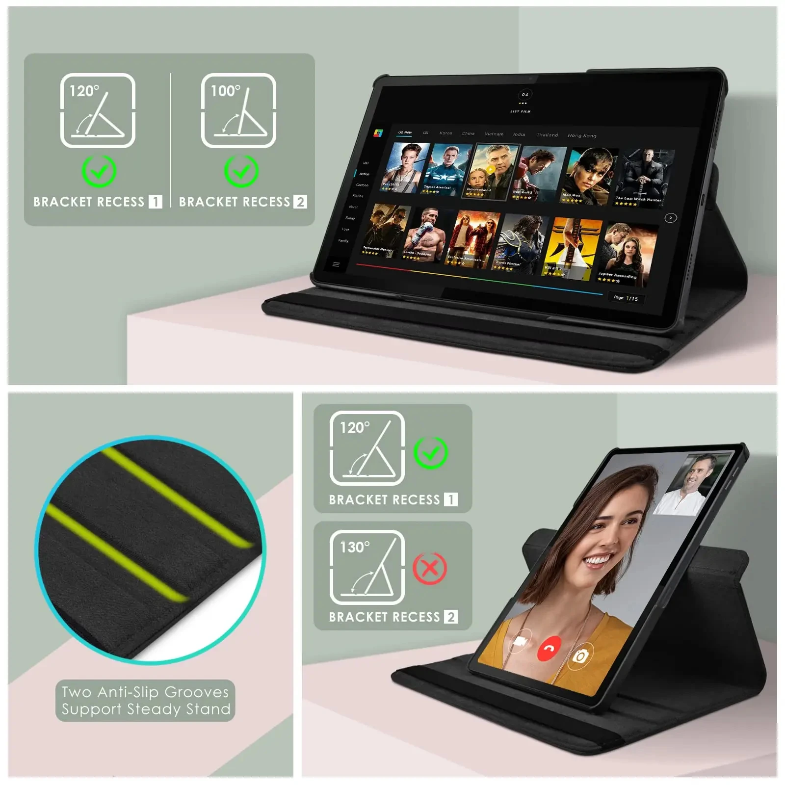 حافظة لهاتف Honor Pad X9 11.5 بوصة 2023 أغطية جلد PU رفيعة للغاية مع غطاء حامل دوار 360 للنوم/الاستيقاظ لهاتف Honor Pad X8 Pro