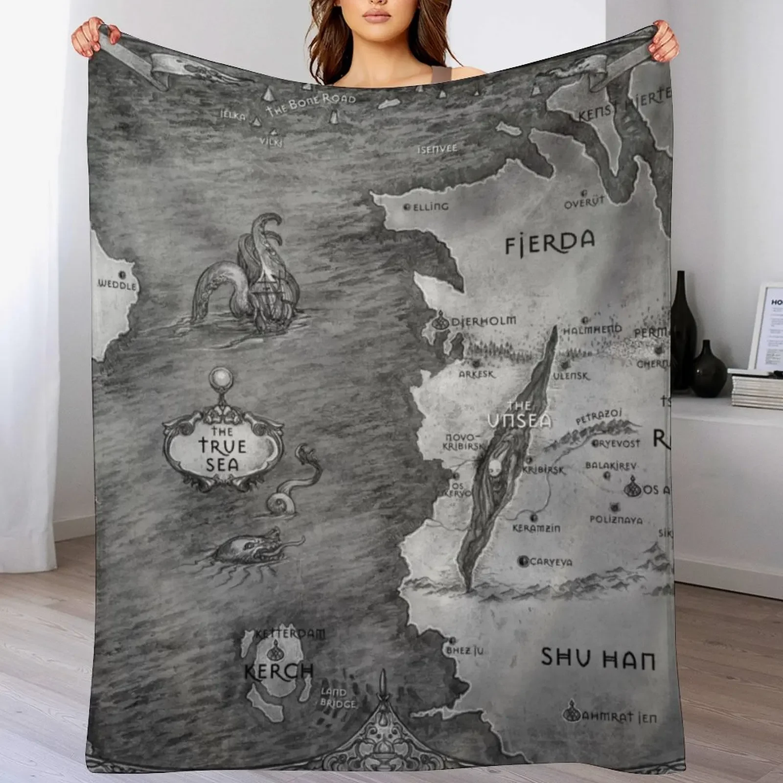 The Grisha Trilogy Map Throw Blanket Luxury St Large Personalized Gift Designers Blankets