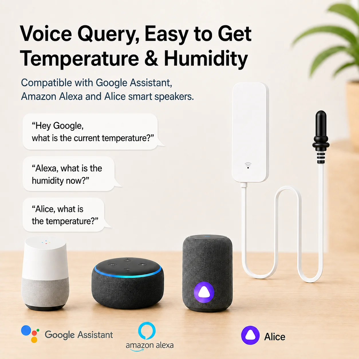 Tuya WiFi Temperature Humidity Sensor With External Probe for Smart Home Hygrometer APP Monitoring For Plants Aquarium Winery - view 5