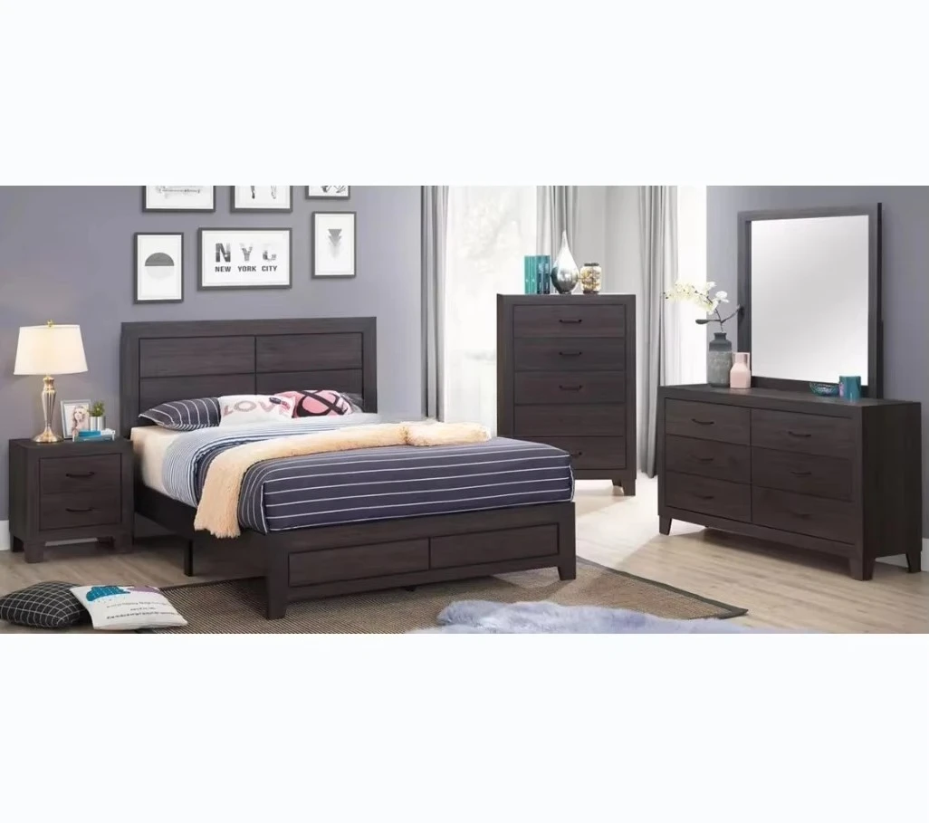 # Bedroom Furniture Set American Style Bedroom Set 4-pcs Platform Storage Bedroom